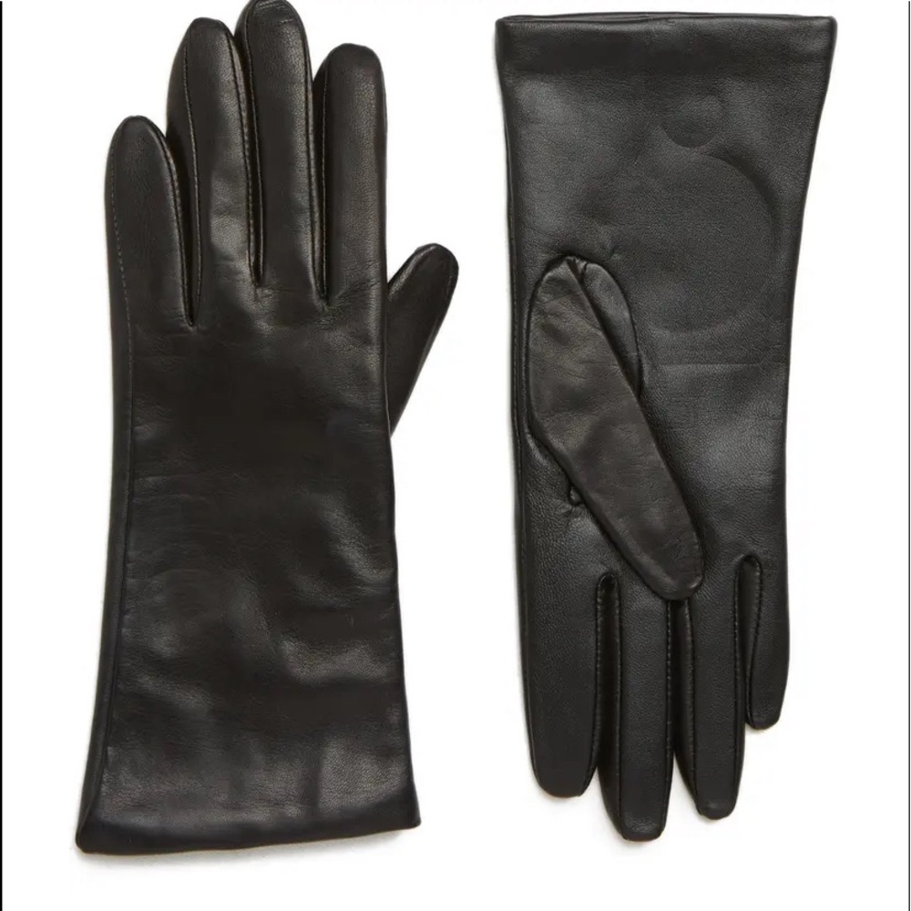 Nordstrom Cashmere Lined Leather Touchscreen Gloves